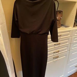 Badgley Mischka black blouson 3/4 sleeve dress